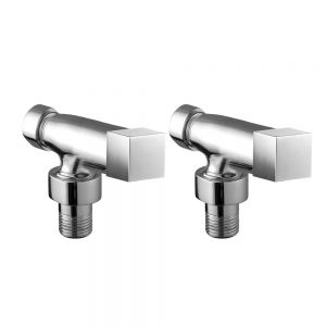 JTP Chrome Square Angled Manual Radiator Valves