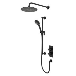 Tavistock Quantum Black Concealed Thermostatic Two Outlet Shower Kit