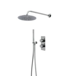 Tavistock Quantum Chrome Concealed Thermostatic Two Outlet Shower Kit with Handset