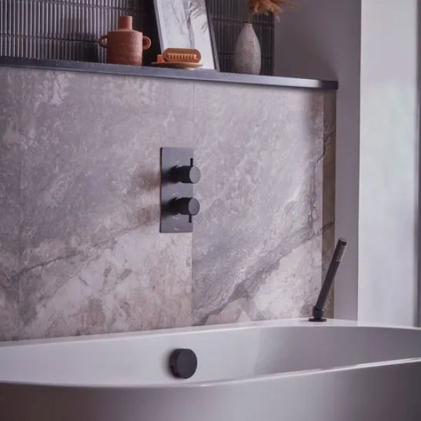 Tavistock Quantum Black Concealed Thermostatic Two Outlet Bath Filler and Shower Handset #2