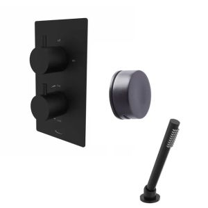 Tavistock Quantum Black Concealed Thermostatic Two Outlet Bath Filler and Shower Handset