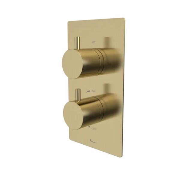 Tavistock Quantum Brushed Brass Two Outlet Shower Valve