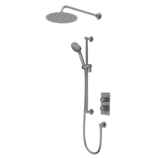 Tavistock Quantum Gunmetal Concealed Thermostatic Two Outlet Shower Kit