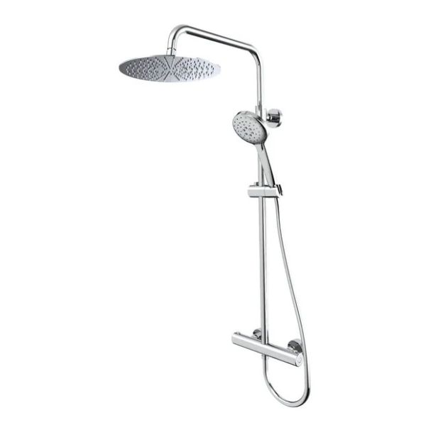 Tavistock Quantum Chrome Exposed Thermostatic Two Outlet Slide Rail Shower Kit