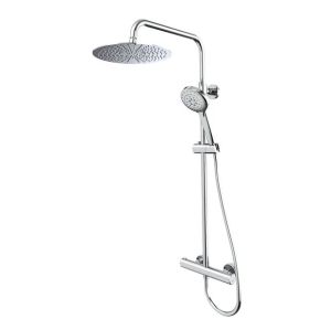 Tavistock Quantum Chrome Exposed Thermostatic Two Outlet Slide Rail Shower Kit