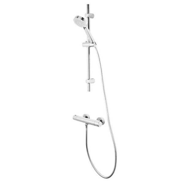 Tavistock Quantum Chrome Exposed Thermostatic Single Outlet Shower Kit