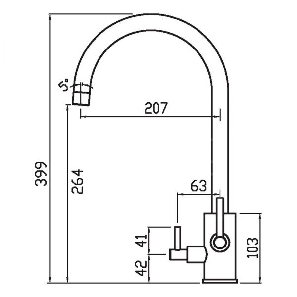 Clearwater Stella Tri Spar C Brushed Brass Filtered Water Kitchen Sink Mixer Tap with Rinse #3