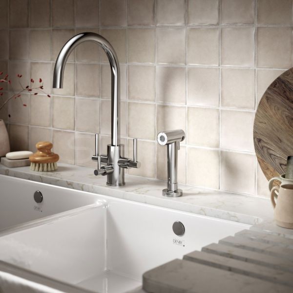 Clearwater Stella Tri Spar C Chrome Filtered Water Kitchen Sink Mixer Tap with Rinse #2