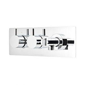 Roper Rhodes Event Chrome Two Outlet Thermostatic Shower Valve with Wall Outlet and Handset Holder
