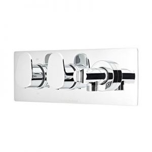Roper Rhodes Clear Chrome Two Outlet Thermostatic Shower Valve with Wall Outlet and Handset Holder