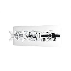 Roper Rhodes Wessex Chrome Two Outlet Thermostatic Shower Valve with Wall Outlet and Handset Holder