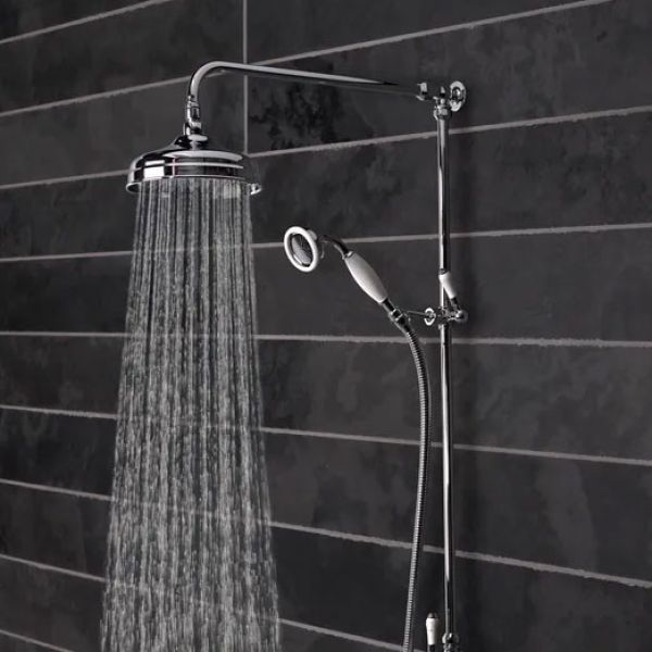Tavistock Varsity Chrome Traditional Exposed Two Outlet Slide Rail Shower Kit #2