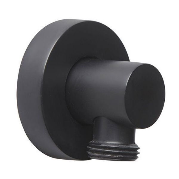 Roper Rhodes Round Matt Black Shower Wall Outlet Elbow - SVACS18