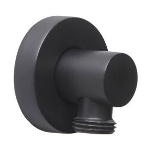 Roper Rhodes Round Matt Black Shower Wall Outlet Elbow