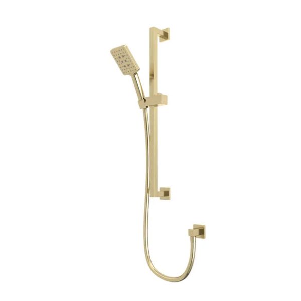 Tavistock Brushed Brass Square Multi Function Riser Rail Shower Kit