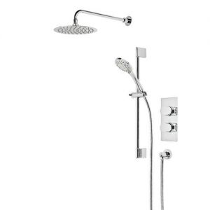 Roper Rhodes Clear Dual Function Shower System with Fixed Head and Riser Rail