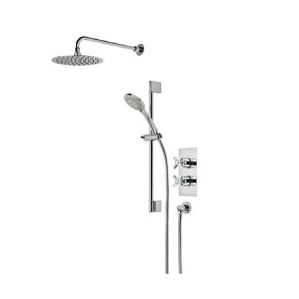 Roper Rhodes Wessex Dual Function Shower System with Fixed Head and Riser Rail