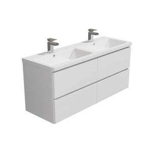 Synergy Linea 1200mm White Wall Mounted Double Bathroom Unit