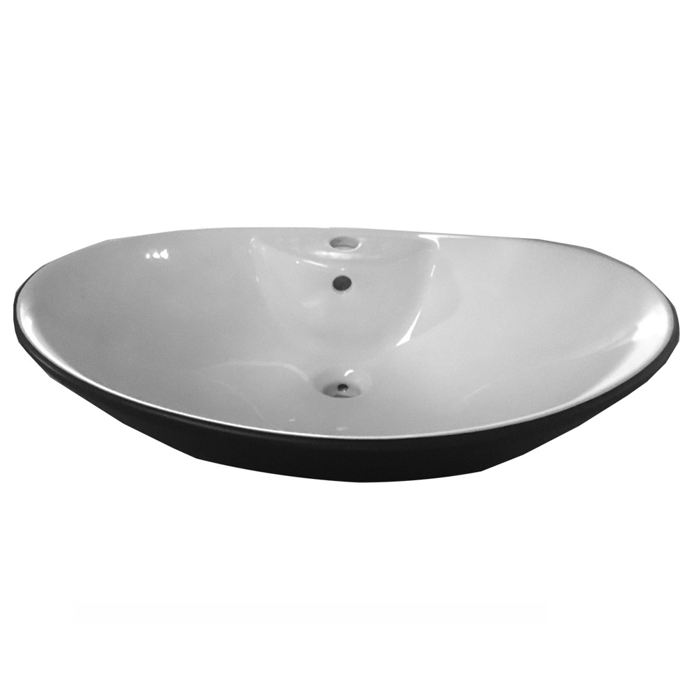Synergy Cupy 650mm Black and White Countertop Basin SYCTB6105B on sale now