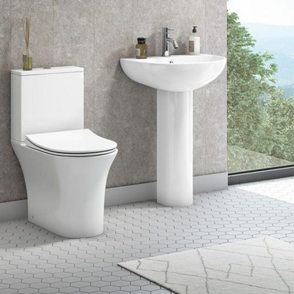 Synergy Fluid Close Coupled High Rimless Toilet SYFLU05_SYFLU07