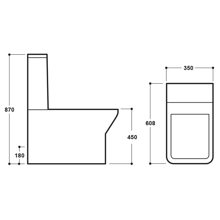 Synergy Versa Close Coupled High Rimless Toilet SYVER08_SYVER09