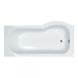 Synergy Zeya 1600 x 850 0 Tap Hole Left Handed P Shape Reinforced Shower Bath Tub