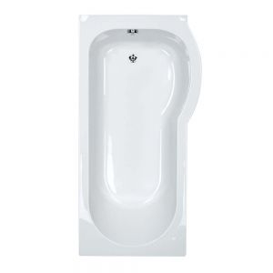 Synergy Zeya 1600 x 850 0 Tap Hole Right Handed P Shape Reinforced Shower Bath Tub