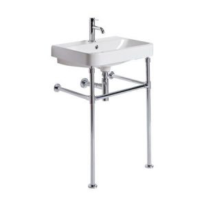 Roper Rhodes System 600 Rectangular One Tap Hole Basin and Chrome Washstand