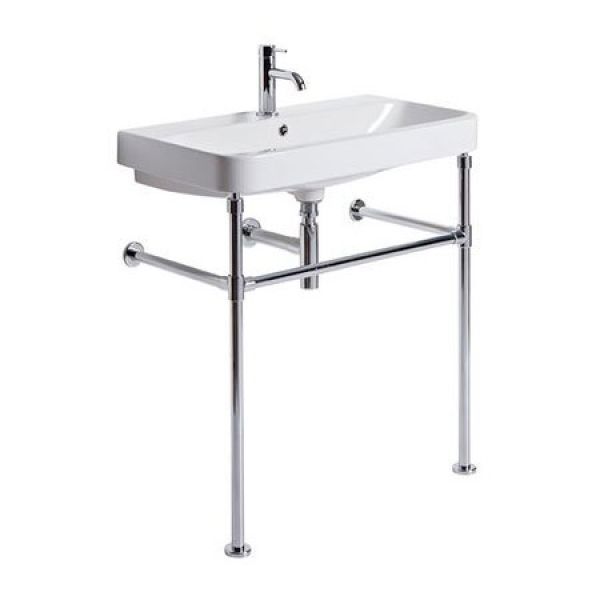 Roper Rhodes System 800 Rectangular One Tap Hole Basin and Chrome Washstand
