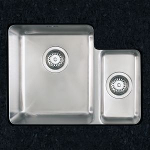 Clearwater Salsa 1.5 Bowl Undermount Stainless Steel Kitchen Sink with Left Hand Main Bowl 580 x 450
