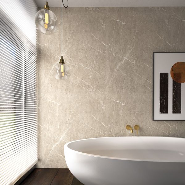 Nuance Large Corner Sand Lightning Fossil Waterproof Wall Panel Pack 2400 x 1200 #3