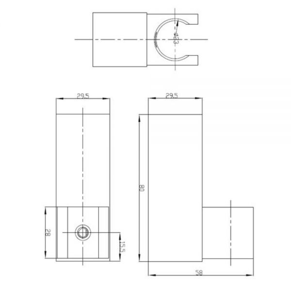 JTP Chrome Square Wall Bracket #2