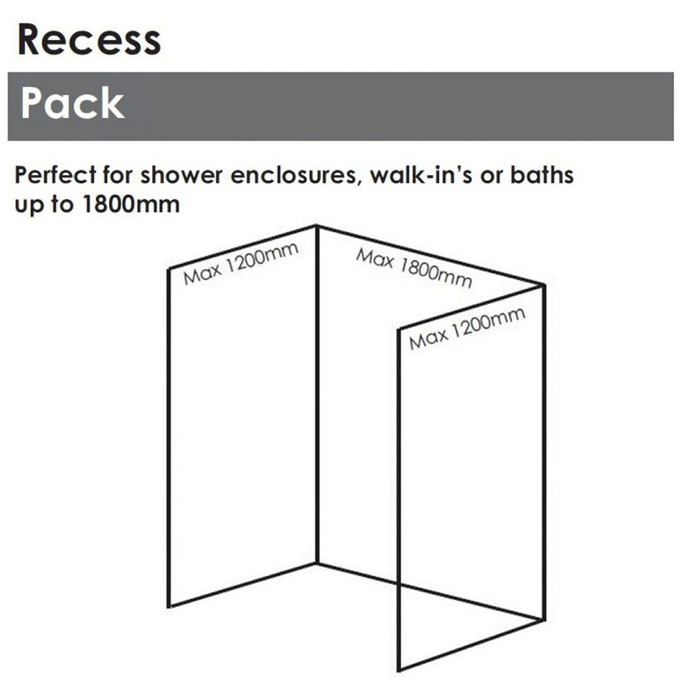 Showerwall Medium Recess Breccia Marble Waterproof Shower Panel Pack
