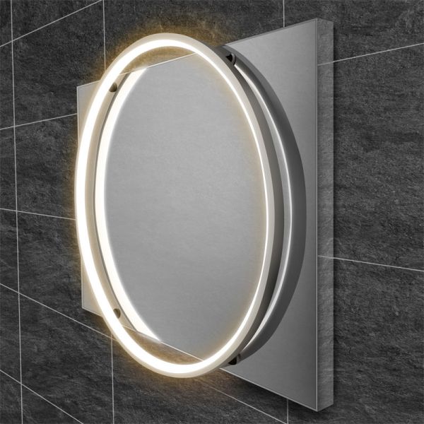 hib. Solas 50 Illuminated LED Chrome Frame Bathroom Mirror