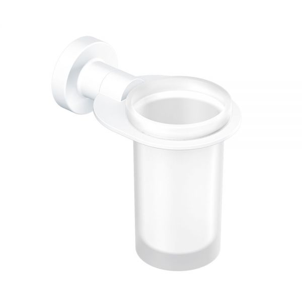 Sonia Tecno Project White and Frosted Glass Tumbler Holder