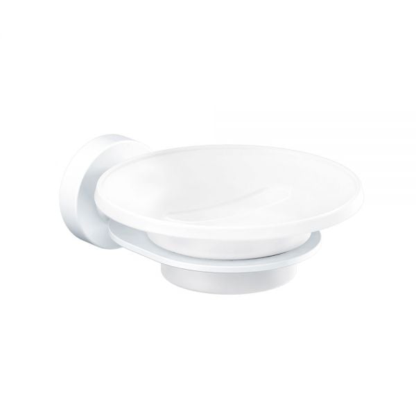 Sonia Tecno Project White and Frosted Glass Soap Dish