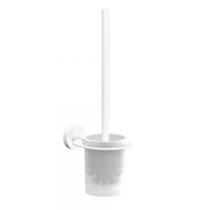 Sonia Tecno Project White and Frosted Glass Toilet Brush Set