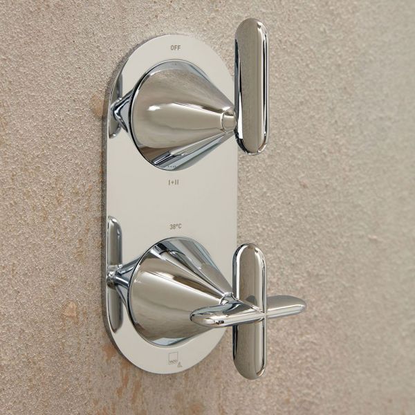 Vado Arrondi Chrome 2 Outlet Concealed Thermostatic Shower Valve #2