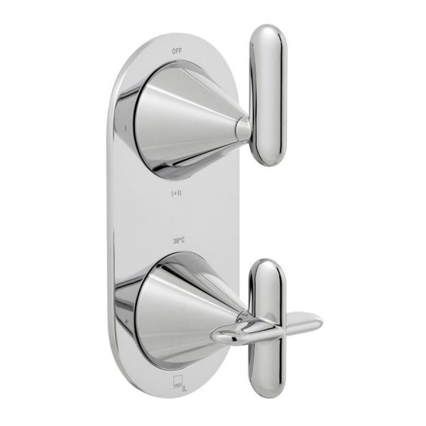 Vado Arrondi Chrome 2 Outlet Concealed Thermostatic Shower Valve