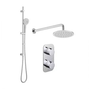 Vado Tablet Altitude Chrome 2 Outlet Thermostatic Shower Set with Riser Rail
