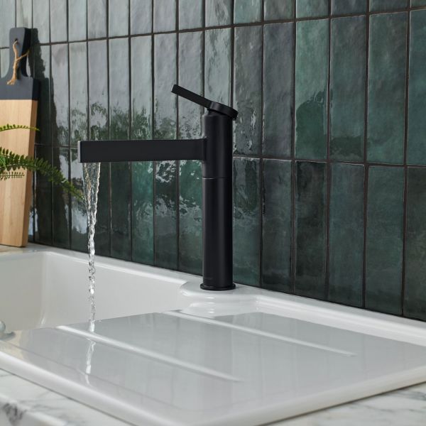 Clearwater Taku Single Lever Matt Black Monobloc Kitchen Sink Mixer Tap #4