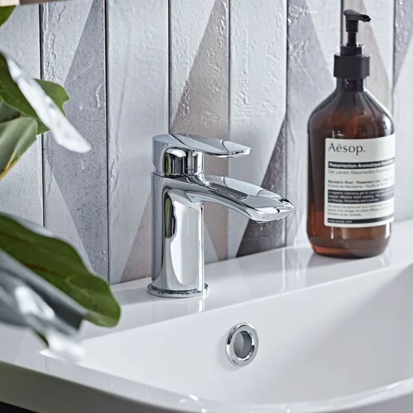 Tavistock Ashmore Chrome Mono Duel Cross Head Basin Mixer Tap with Waste #2