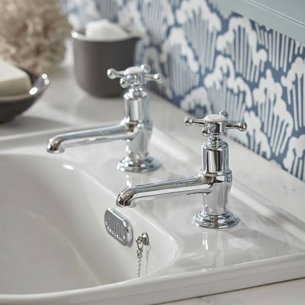 Tavistock Ashmore Chrome Cross Head Basin Pillar Taps #2