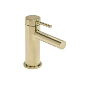 Tavistock Anthem Brushed Brass Mini Basin Mixer Tap with Waste