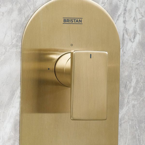 Bristan Tangram Brushed Brass 2 Outlet Shower Pack with Overhead Shower and Handset #4