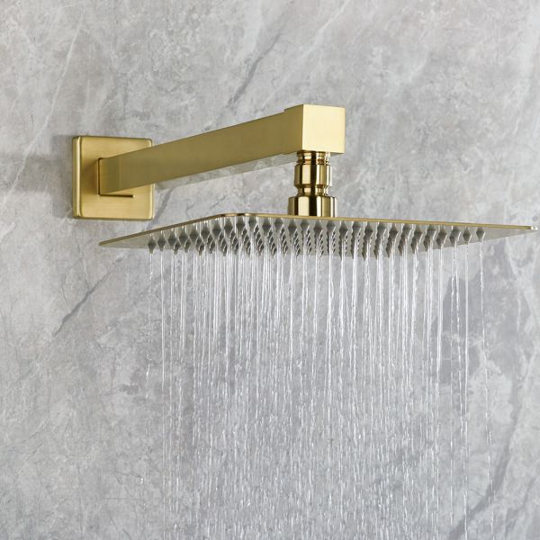 Bristan Tangram Brushed Brass 2 Outlet Shower Pack with Overhead Shower and Handset #3