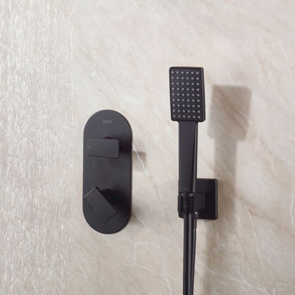Bristan Tangram Matt Black 2 Outlet Shower Pack with Overhead Shower and Handset #3