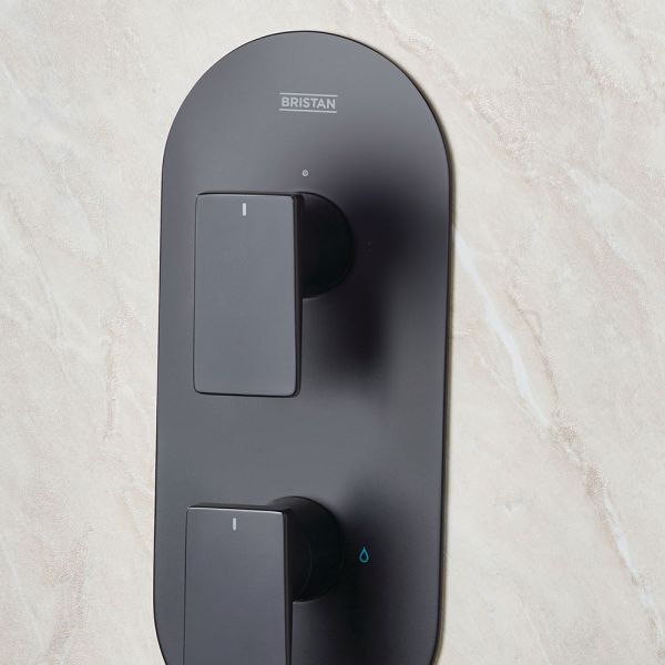 Bristan Tangram Matt Black 2 Outlet Shower Pack with Overhead Shower and Handset #4
