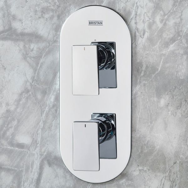 Bristan Tangram Chrome 2 Outlet Shower Pack with Overhead Shower and Handset #3