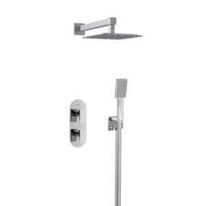 Bristan Tangram Chrome 2 Outlet Shower Pack with Overhead Shower and Handset